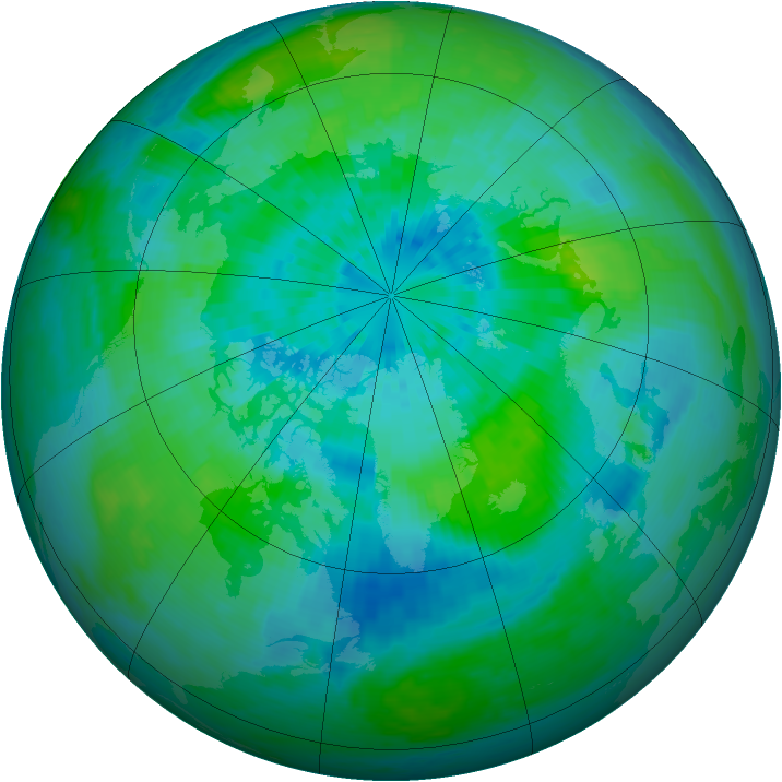 Arctic ozone map for 21 September 2003